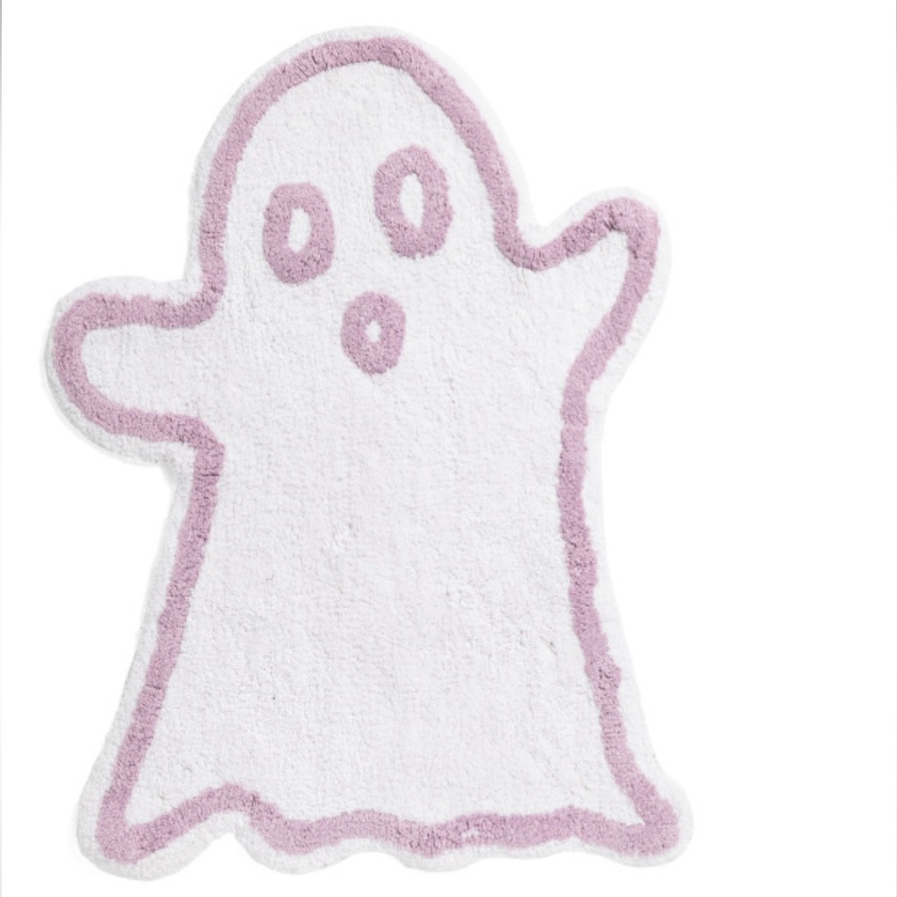 Ghost-Shaped White and Purple Rug - NWT